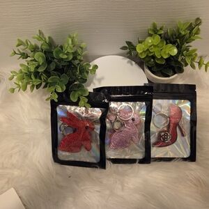 Crystal Bunny and Shoe Keychains PICK 1